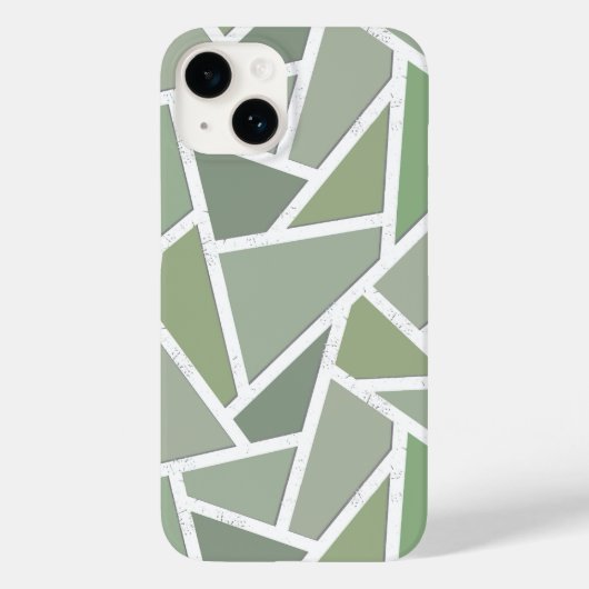 オリーブグリーンのモザイク模様 Case-Mate iPhoneケース (裏面)