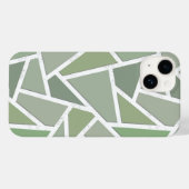 オリーブグリーンのモザイク模様 Case-Mate iPhoneケース (裏面 (横))