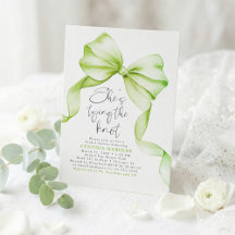 オリーブグリーンのリボン ウェディングシャワー She's Tying the Knot