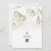 オリーブグリーンのロマンチックな花の水彩画ウェディング 招待状 (裏面)