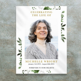 オリーブグリーンの写真 葬儀 生命の祝祭 看板 ポスター