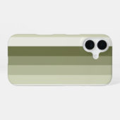 オリーブグリーンの影ストライプ iPhone 16ケース (裏面横)