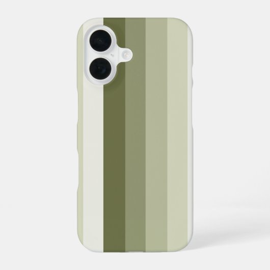 オリーブグリーンの影ストライプ iPhone 16ケース (裏面)