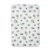 オリーブグリーンの水彩植物画モダンパターン バスマット (正面縦)