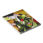 オリーブグリーンの着物を着た芸者 ノートパッド (アングル)