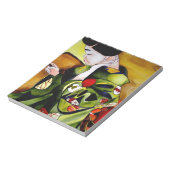 オリーブグリーンの着物を着た芸者 ノートパッド (回転)