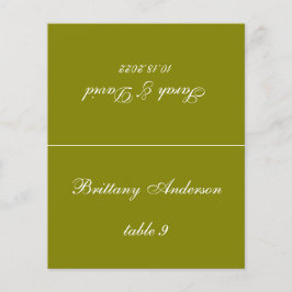 オリーブグリーンの結婚式ゲスト名の席札