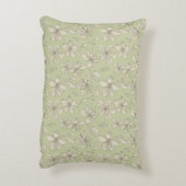 オリーブグリーンの花を投げる – シームレスなパターン。 アクセントクッション (裏面(縦))