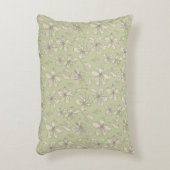 オリーブグリーンの花を投げる – シームレスなパターン。 アクセントクッション (正面(垂直))