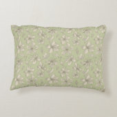 オリーブグリーンの花を投げる – シームレスなパターン。 アクセントクッション (裏面)