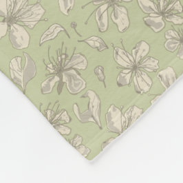 オリーブグリーンの花を投げる – シームレスなパターン。 フリースブランケット