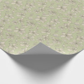 オリーブグリーンの花を投げる – シームレスなパターン。 ラッピングペーパー (角)