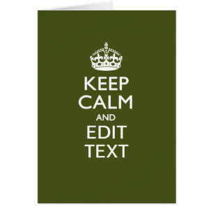 オリーブグリーンの装飾にあなたのテキストをKeep Calm
