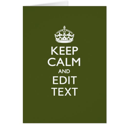 オリーブグリーンの装飾にあなたのテキストをKeep Calm (正面)