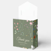 オリーブグリーンの野の花の草原の結婚式の引出物袋 フェイバーボックス (オープン)