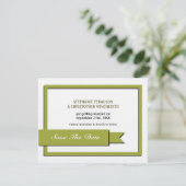 オリーブグリーンのSave The Date 招待状 (スタンド正面)