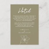 オリーブグリーンエレガントウェディングホテル エンクロージャーカード (正面)