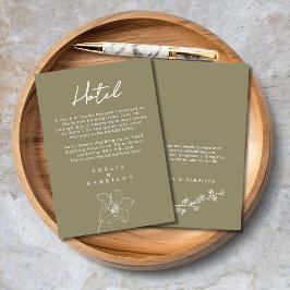 オリーブグリーンエレガントウェディングホテル エンクロージャーカード