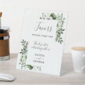 オリーブグリーンエレガントカントリーフローラ結婚式の引き出物 台座サイン (インサイチュ)