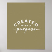 オリーブグリーンエレガントクリスチャン引用文 ポスター (正面)