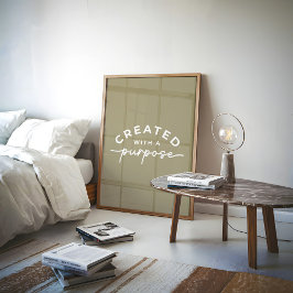 オリーブグリーンエレガントクリスチャン引用文 ポスター