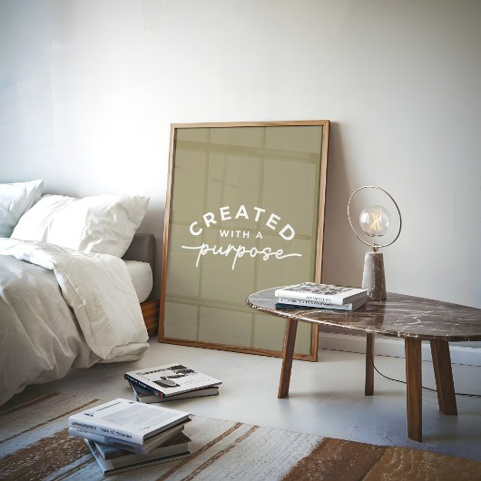 オリーブグリーンエレガントクリスチャン引用文 ポスター