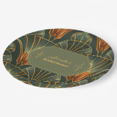 オリーブグリーンエレガントヴィンテージ華美ブライダル ペーパープレート (アングル)