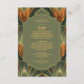 オリーブグリーンエレガントヴィン華美テージ結婚式 エンクロージャーカード (正面)