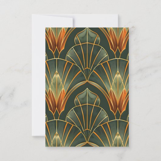 オリーブグリーンエレガントヴィン華美テージ結婚式 出欠カード (裏面)