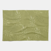 オリーブグリーンカジュアルまたはボフォーマルタニック キッチンタオル (横)