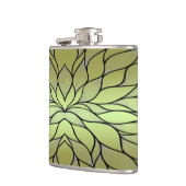 オリーブグリーンクリエイティブ離れパターン フラスク (左)
