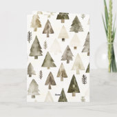 オリーブグリーンクリスマスツリー金ゴールドグリッターサークル カード (裏面)