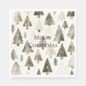 オリーブグリーンクリスマスツリー スタンダードランチョンナプキン (正面)