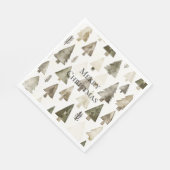 オリーブグリーンクリスマスツリー スタンダードランチョンナプキン (角)