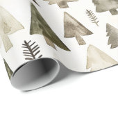 オリーブグリーンクリスマスツリー ラッピングペーパー (ロールコーナー)