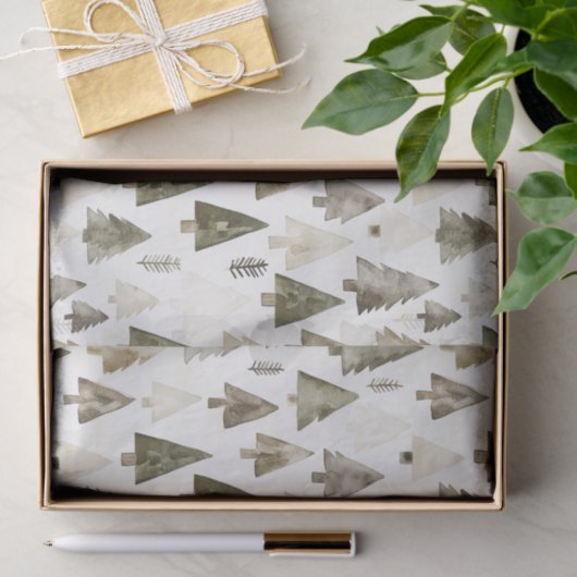 オリーブグリーンクリスマスツリー 薄葉紙 (ギフト)