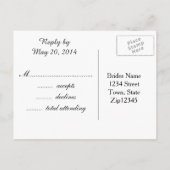 オリーブグリーンクローバーRSVP インビテーションポストカード (裏面)