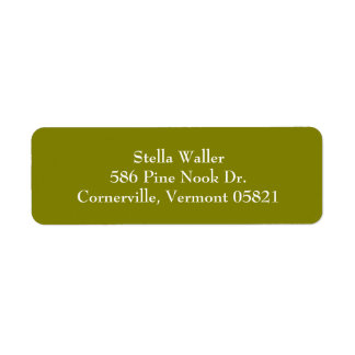 オリーブグリーンシンプル差出人住所ラベル ラベル