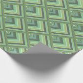 オリーブグリーンストライプのスケールパターン ラッピングペーパー (角)