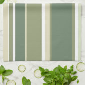 オリーブグリーンストライプ キッチンタオル (折り畳み)