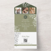 オリーブグリーンセージフローラ結婚写真 オールインワン招待状 (内側)