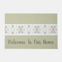 オリーブグリーンタイポグラフィウィズパステルフローラ