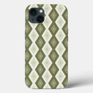 オリーブグリーンダイヤモンドパターンケースメイトiPhoneケース iPhone 13ケース