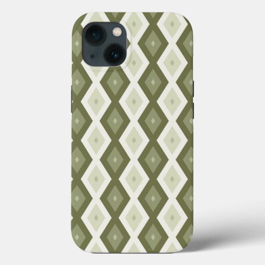 オリーブグリーンダイヤモンドパターンケースメイトiPhoneケース Case-Mate iPhoneケース (裏面)