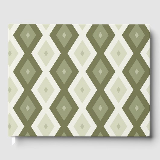 オリーブグリーンダイヤモンドパターン ゲストブック (正面)