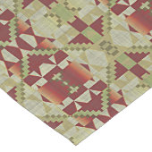 オリーブグリーンダークレッドオレンジオークレブラウントライバル ロングテーブルランナー (コーナー)