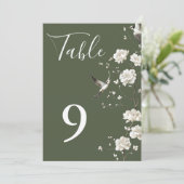 オリーブグリーンチノワジリーフラワーテーブルナンバー 招待状 (スタンド正面)