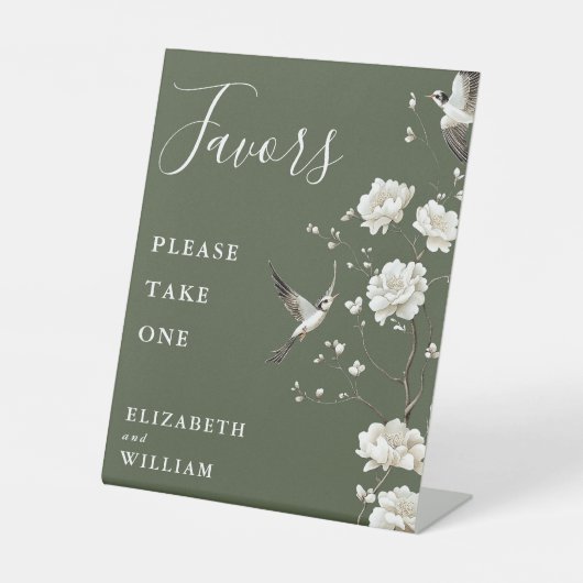 オリーブグリーンチャイノエリーフローラの好意結婚 台座サイン (正面)