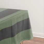 オリーブグリーンティックストライプのモダン テーブルクロス (インサイチュ)