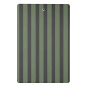 オリーブグリーンティックストライプのモダン ミニクリップボード (裏面)